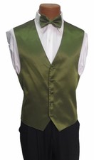 Men's Dark Green Ralph Lauren Fullback Tuxedo Vest with Bow Tie and Long Tie XL