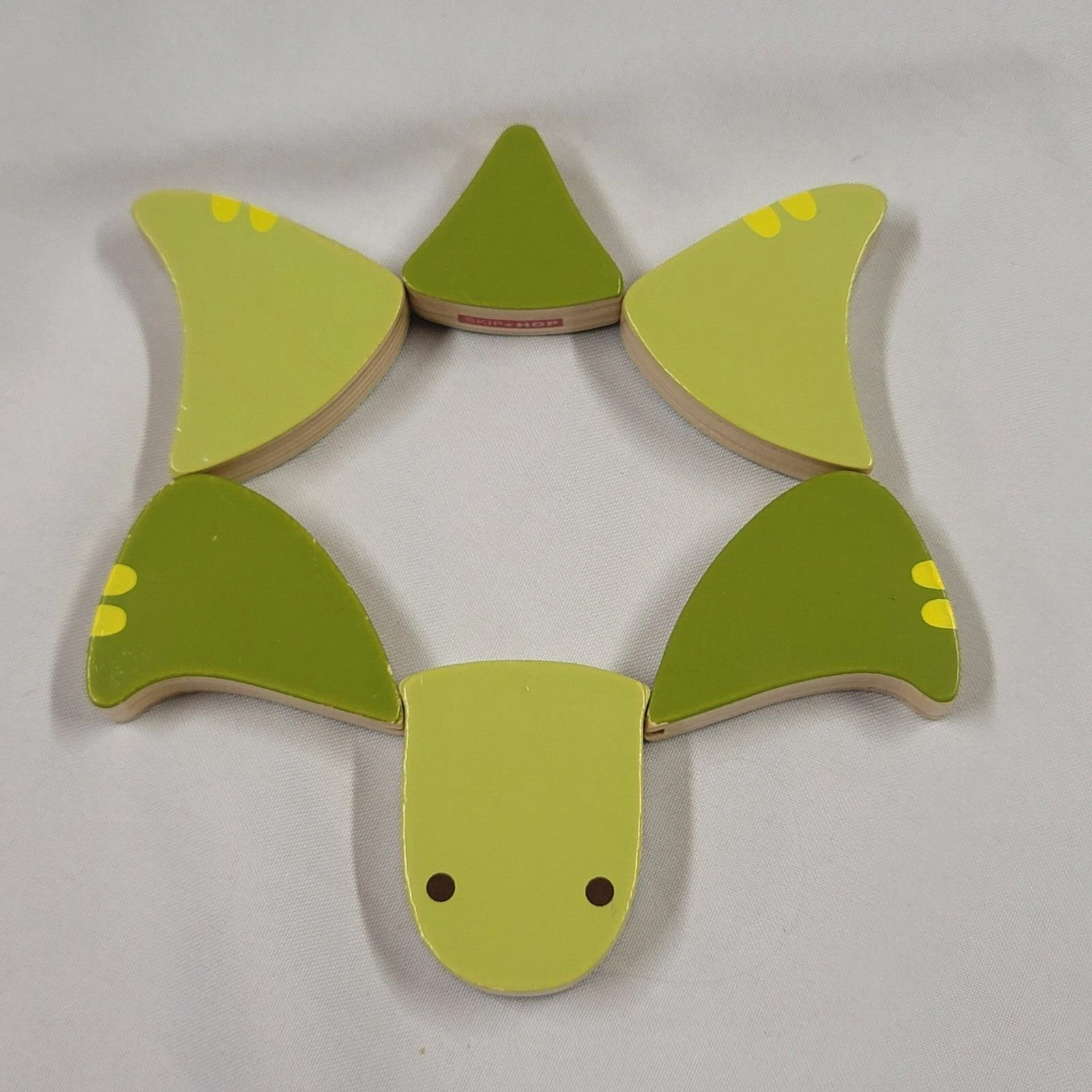 Skip Hop Wood Wooden Green Blue Turtle Baby Grasping Teething Teether Toy Infant