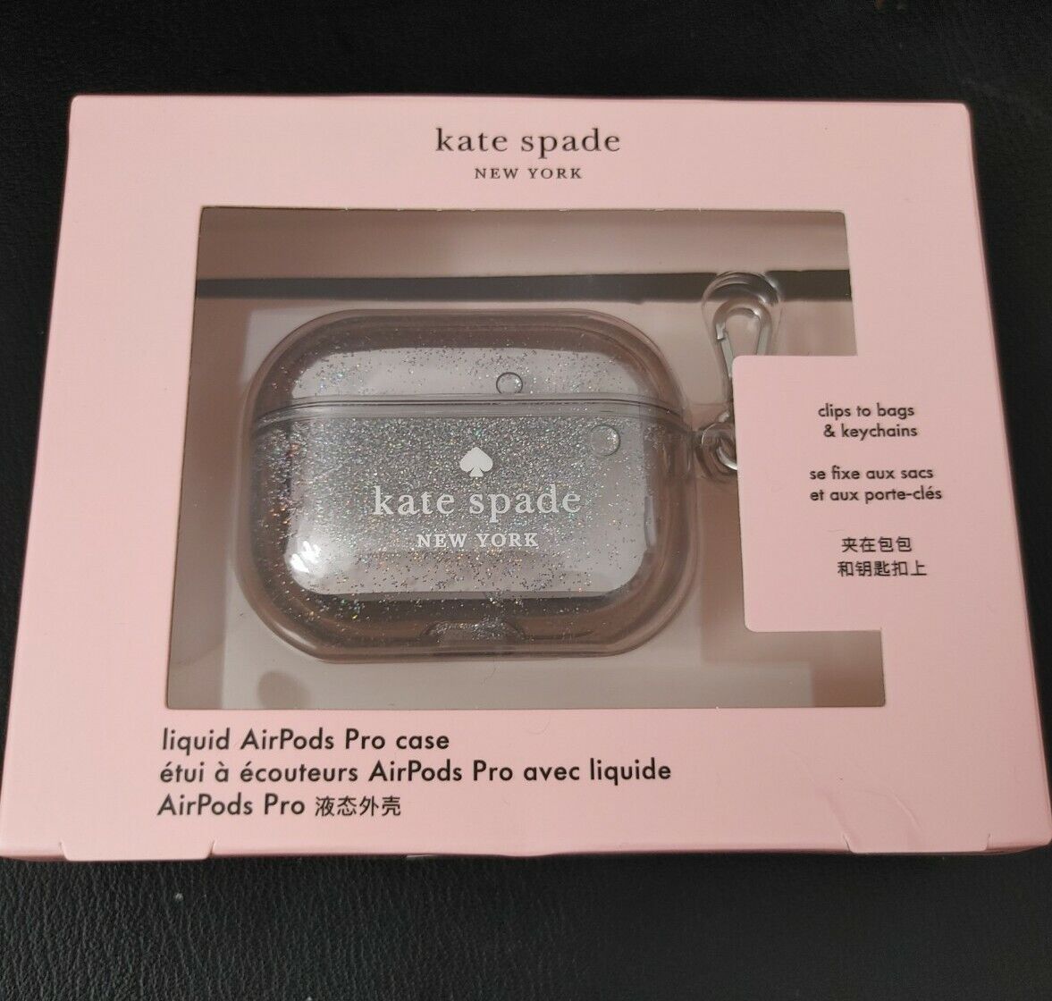 NWT Kate Spade Liquid AirPod Pro Case Clear & Silver Glitter NWT Kate Spade Liquid AirPod Pro Case Clear & Silver Glitter