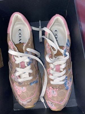 New Coach C118 Runner with  Kaffe Fassett Print Sneakers Size 7.5 B