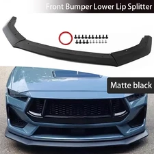 Front Body Bumper Splitter Lip Spoiler Kit For Ford Mustang GT 2024+ Matte Black