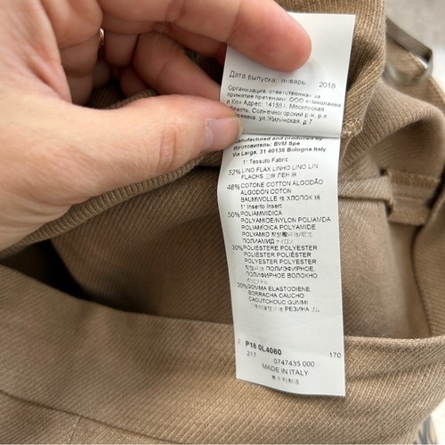 LES COPAINS BVM Spa Pencil Skirt Womens Size 10 Flax Cotton Made in Italy Office - Picture 8 of 11