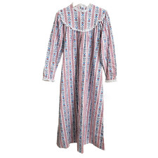 Lanz Of Salzburg Vintage Nightgown S Long Sleeve Heart Cotton Flannel Lace