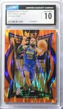Lebron James 2024-25 Panini Select Orange Flash #54 Graded 10 GEM MINT