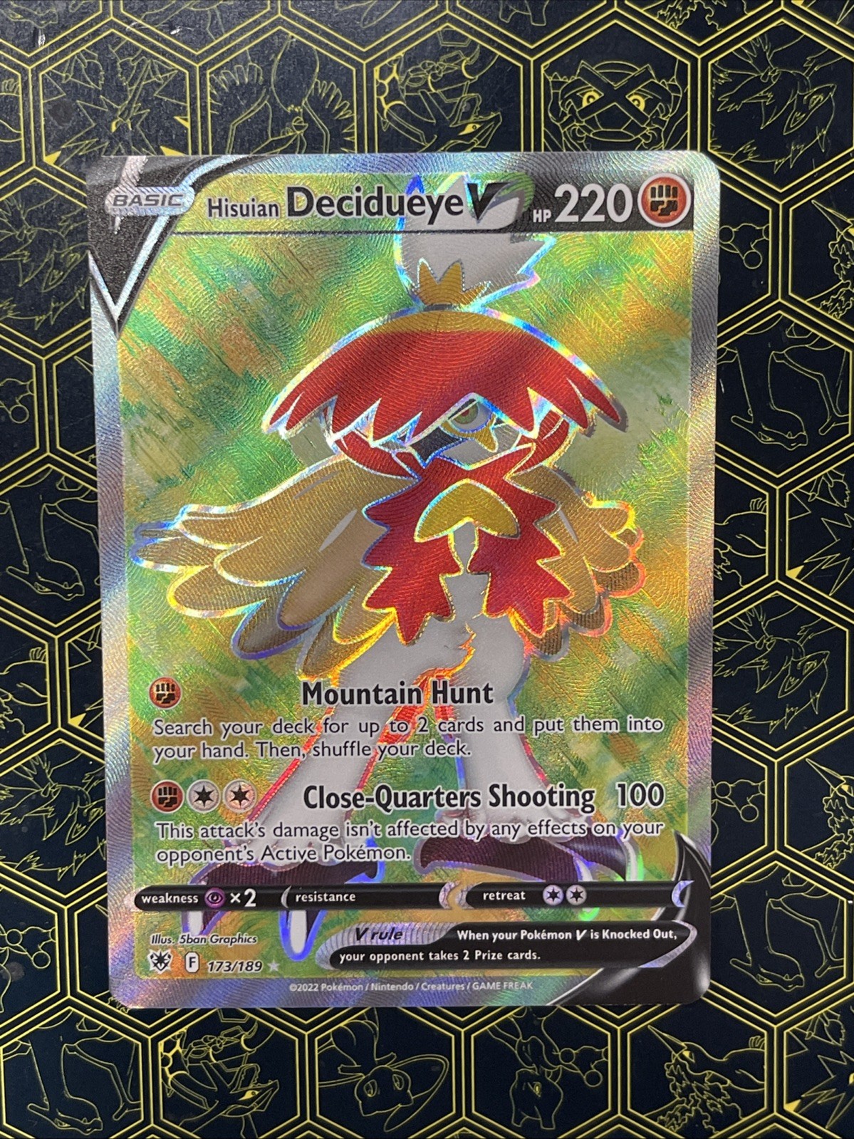 Hisuian Decidueye V 173/189 Ultra Rare Astral Radiance Pokemon