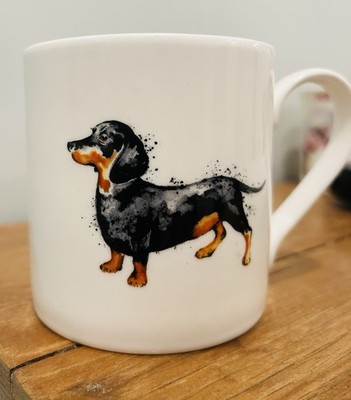 THE LASCELLES COLLECTION TEATIME Dachshund MUG 2012 FINE BONE CHINA