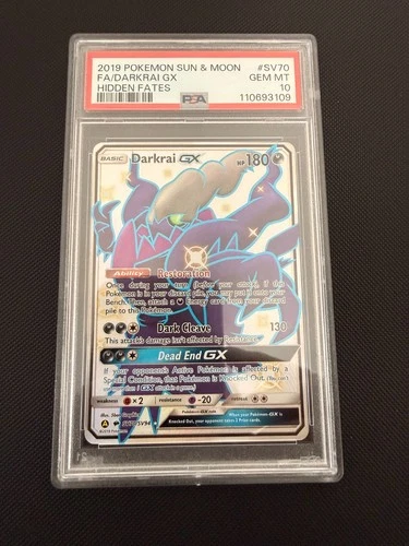 Pokemon Sun & Moon Hidden Fates - PSA 10 Darkrai GX SV70/SV94