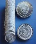50 1/10 oz Silver Aztec Calendar. BU. Tube Roll 50