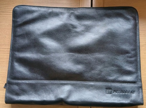 Vintage BR PETROBRAS  Leather Portfolio  Padfolio Document Holder SUPER RARE