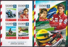 DZ3684 ! IMPERF 2014 ÎLES SALOMON AYRTON SENNA FORMULE 1 F1 #2567-0+BL295 MNH
