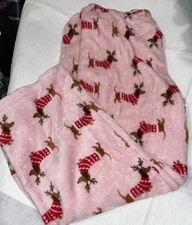JOYSPUN FLEECE PAJAMA PANT Size XL Pink Soft Sleep Lounge Pocket Xtra Plush
