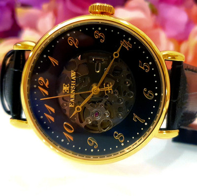 THOMAS EARNSHAW Grand Legacy ES-8810-04 Automatik Uhr Gold/Schwarz - Wie Neu ! 