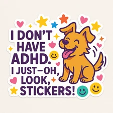 ADHD Vinyl Sticker , Neurodiversity, Disability, Neurodivergent, ADHD Awareness