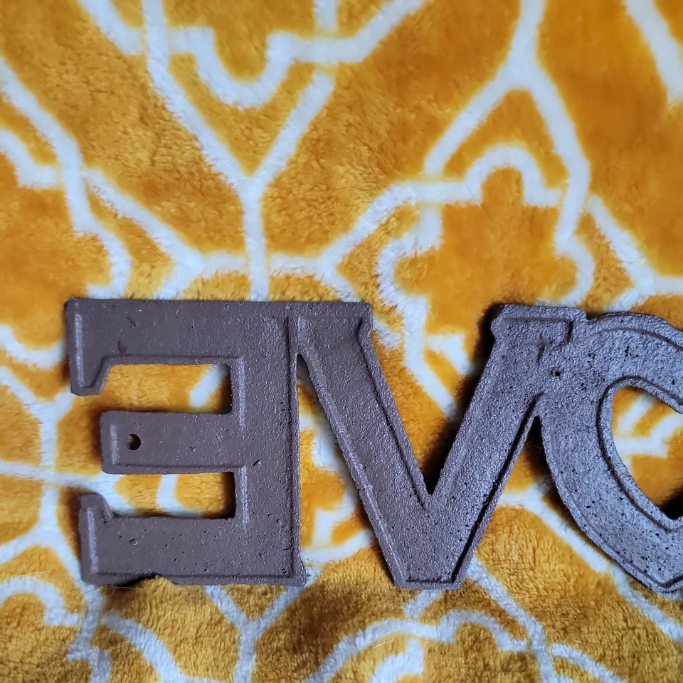 Cast Iron LOVE Shabby Chic Style Sign Decor 11.5" x 3.5" Rustic Letter Sign - Image 4 of 4