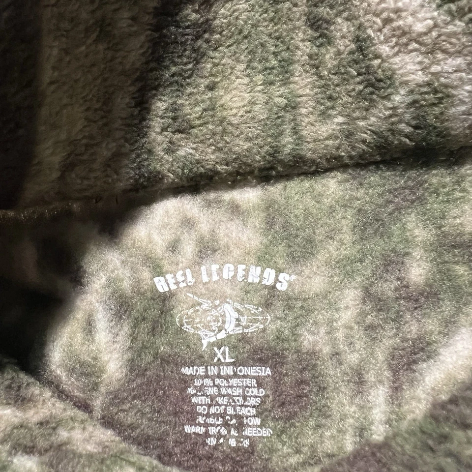 Reel Legends camo jacket men's XL green fleece outdoor full zip Y2k Vintage - Image 3 of 4