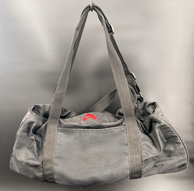 Vintage Nike Gym Duffle Bag Black Red Swoosh White Tag 90s
