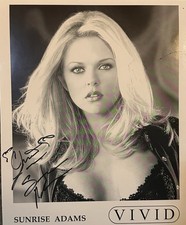 Porn Star Sunrise Adams Hand Signed VIVID Promo Print 8x10 Adult Star