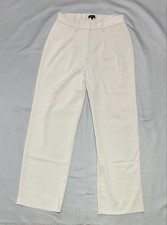 Quince Pants Womens 6 White Microfiber Straight Leg Pull On Dress Work Office