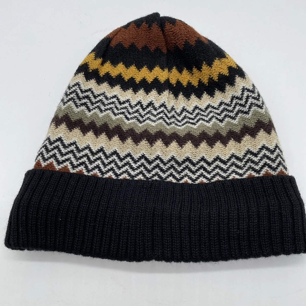 Missoni Beige Chevron Knit Beanie Missoni Wave Wool Blend Multi Color Chevron Geometric Knit  main image 4