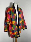 Excel Cardigan S / M VGC Vintage 80s 90s long oversize knit loud pattern open