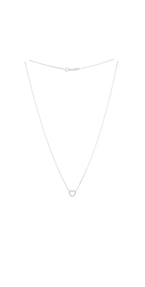 Tiffany & Co. Metro Collar Colgante Corazón Abierto Oro Blanco 18K y Diamantes Mini Foto 3 de 3