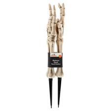 Skeleton Hand Yard Stakes Outdoor Decoration, White, 18", 2 Count, Halloween
