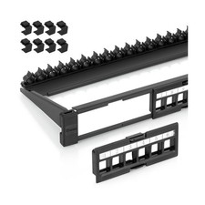 Everest 24 Port Keystone Patch Panel 10-Pack - Removable 6-Port Panels - Us...