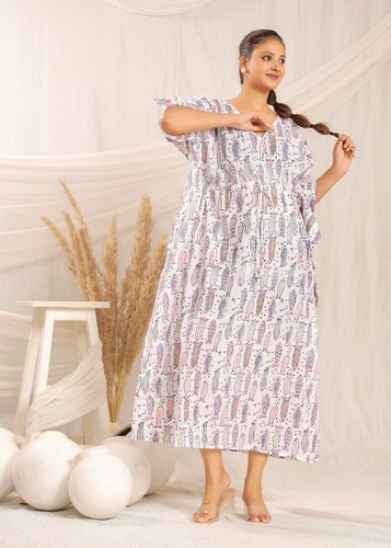 estampado de peces caftán bloque estampado caftán, algodón orgánico caftán... - Imagen 7 de 10