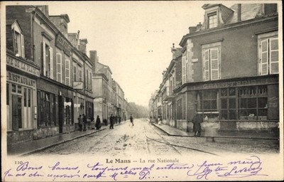 Ak Le Mans Sarthe, La Rue Nationale - 3424354