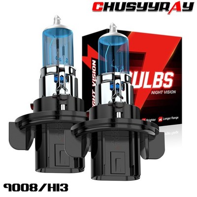 H13 9008 Halogen Headlight Bulbs Kit High Low Dual Beam 5000K Super Bright White