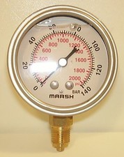 200 BAR 63mm STEM PRESS GAUGE P042051