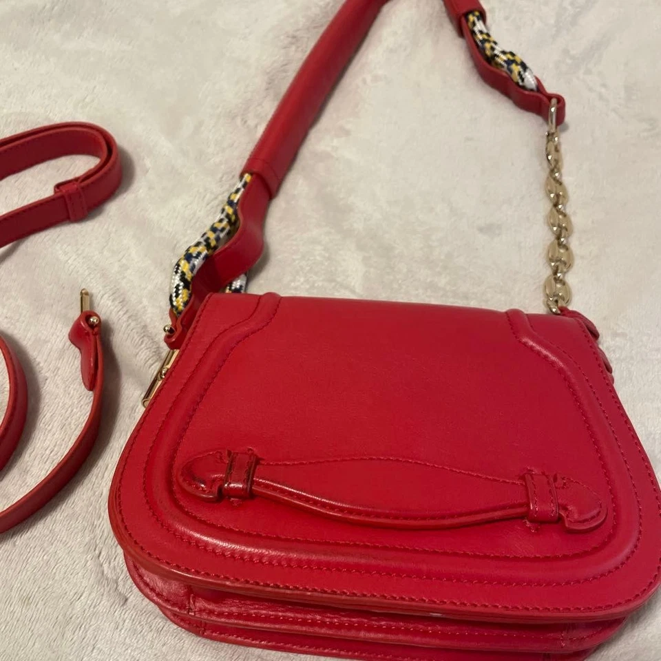 Bolsa de ombro CARVEN Twin Goat camurça e lisa SA111 USADA bom estado - Imagem 3 de 4