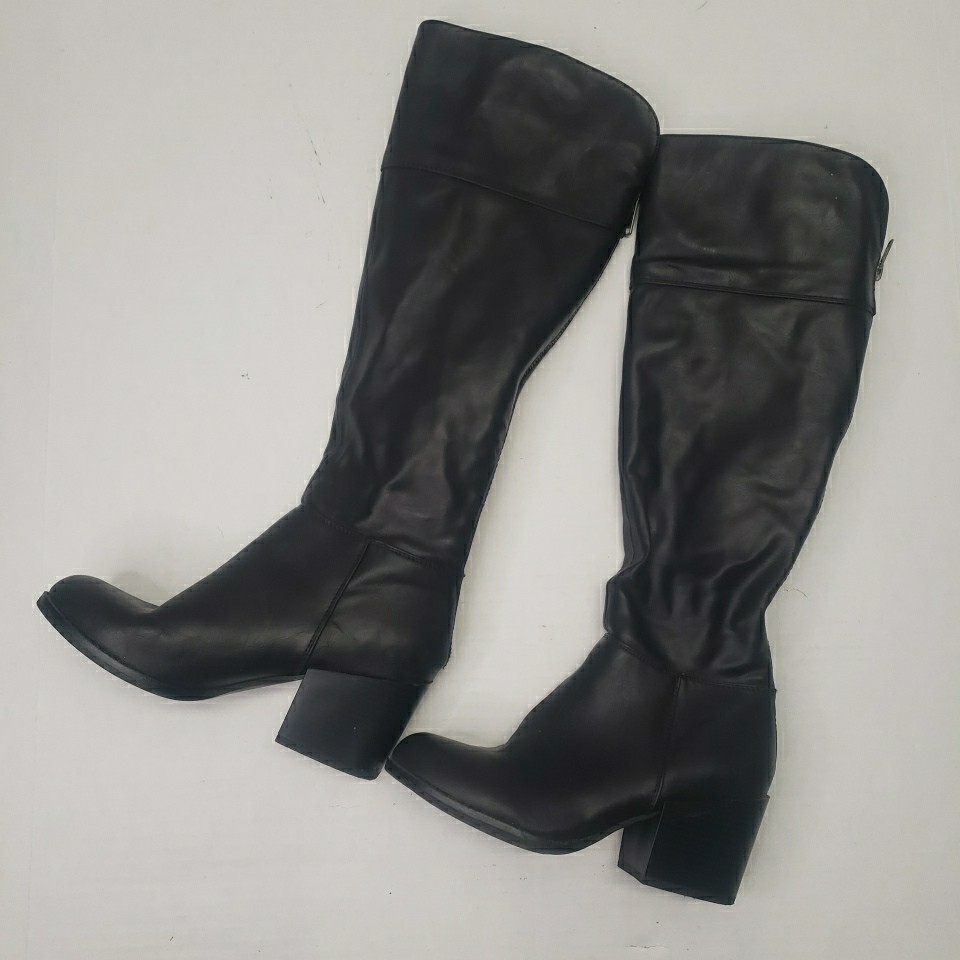Steve Madden Wendee Knee High Boots Women's Sz 5.5 M Zip Up Black