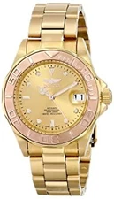 Invicta Pro Diver 13930 Rose Gold/Gold Men's Watch Used/Imported From Japan