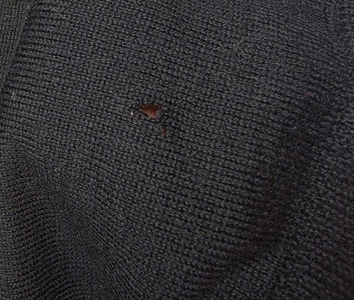 Maglione Merona Fine Italiano Nero Lana Merino 1/4 Bottone Uomo Taglia Large - Foto 5 di 5