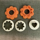 Vintage Tupperware Harvest Orange Cookie Cutters Star Hearts etc Baking