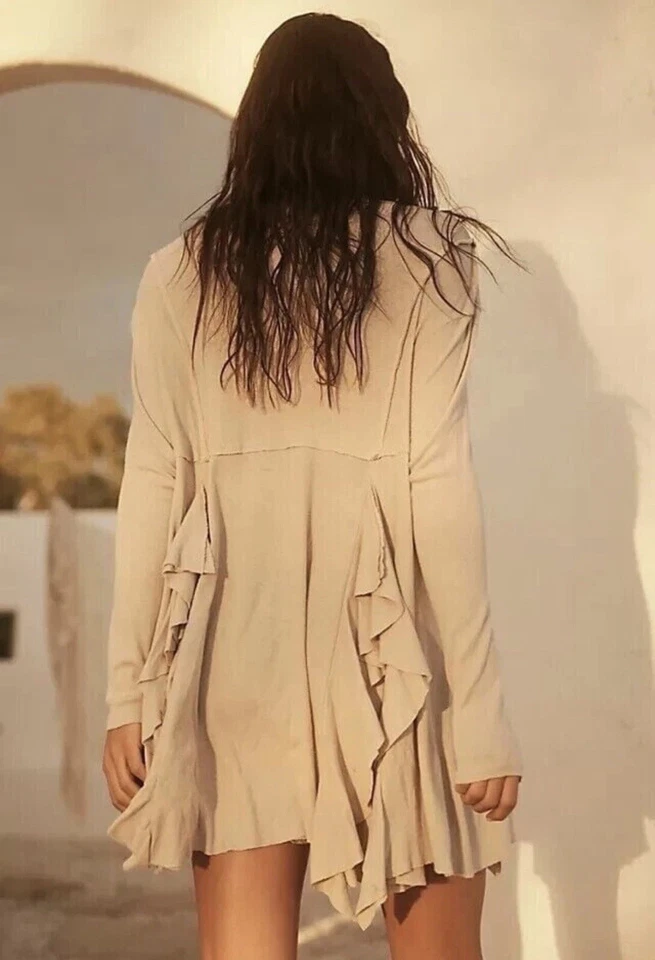 Mini vestido túnica beige talla pequeña de playa Free People para mujer Foto 2 de 4