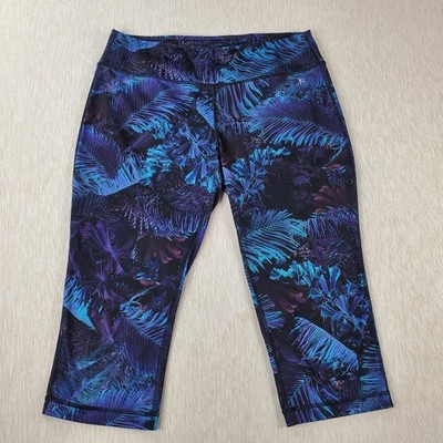 Danskin Now Fitted Leggings Crop Yoga Gym Activewear colorful Large Dri More