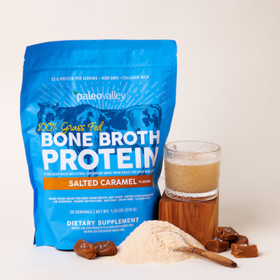 #ad Grass Fed Bone Broth Protein Powder Salted Caramel Collagen Rich Supplement $34.99