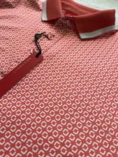 New Redvanly Golf Mens Devine Polo Shirt Size Small Coral 