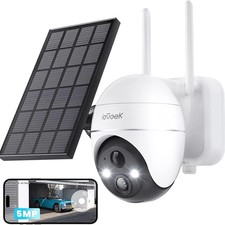 ieGeek Wireless 5MP Outdoor Solar Security Cameras 360  PTZ WiFi Battery CCTV