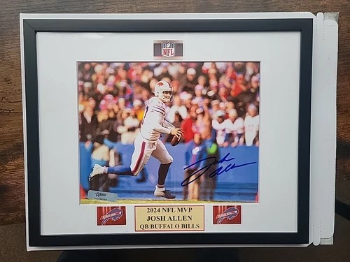 JOSH ALLEN Uniform #17 Hand-Signed Autograph W/COA 8x10 Framed Photograph Bills
