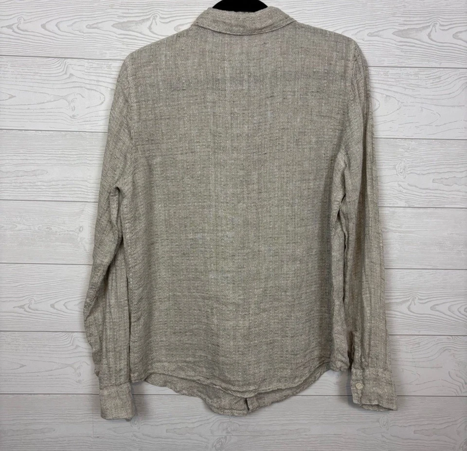 Blusa Camisa CP Tonos 100% Lino Abotonada Lagenlook Talla Mediana Foto 4 de 4