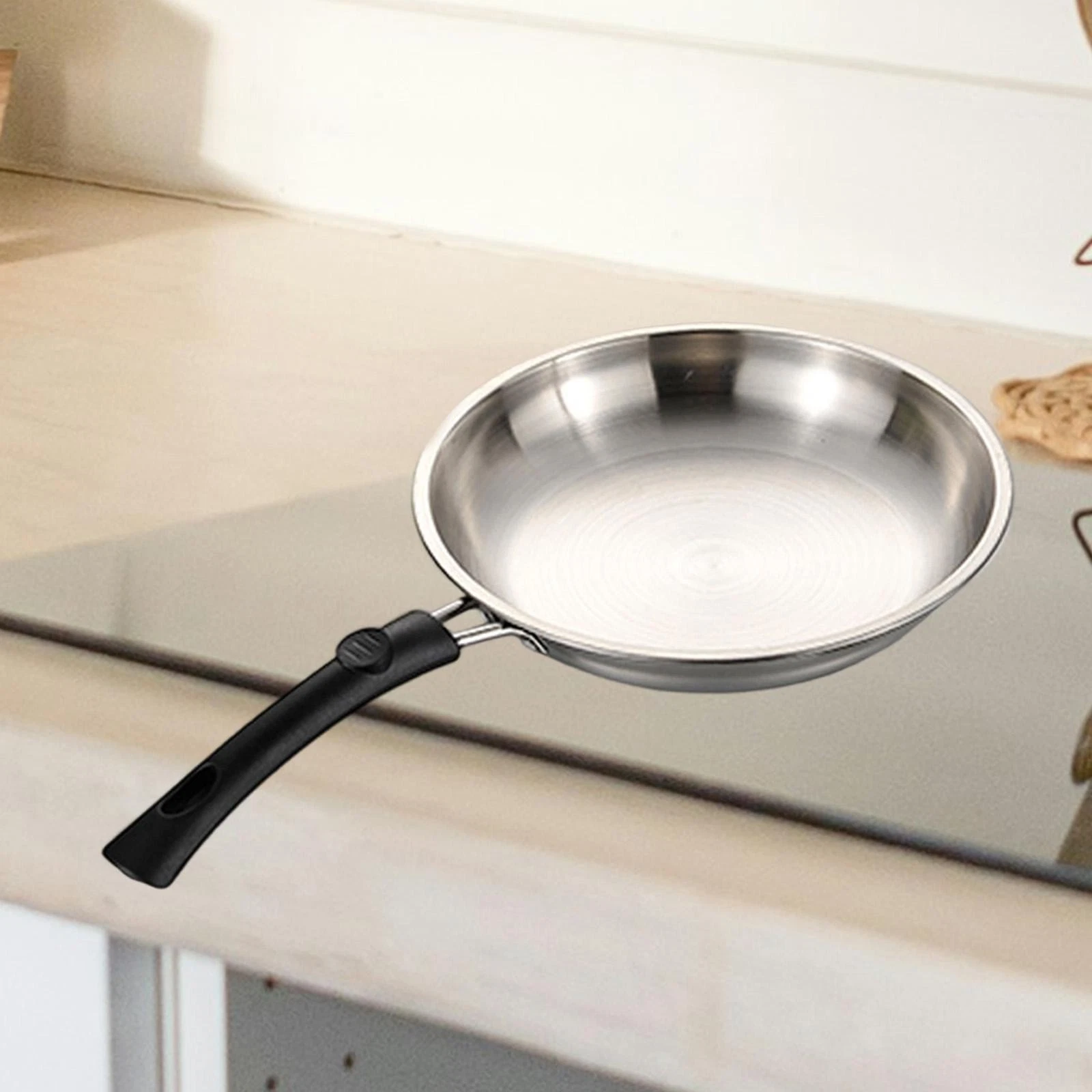 Stainless Steel Frying Pan Practical Cooking Pot for Home Restaurant Picnic