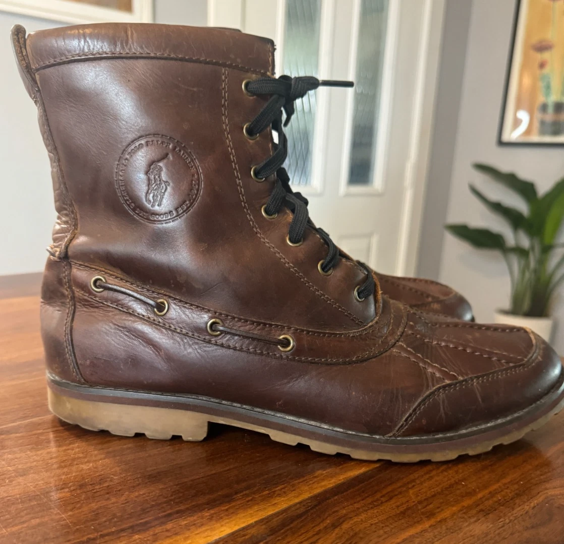 Polo Ralph Lauren Lace Up Brown Boots for Men for Sale  display picture 1