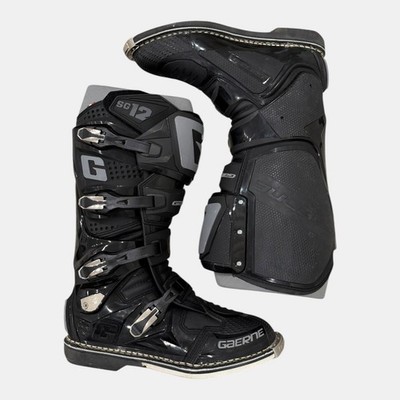 Gaerne SG12 SG-12 Motocross MX Dirtbike Boots Black Size 12 EU 47 Made in Italy