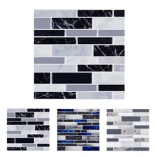10/20/30Pcs Marble Mosaic Wall Tiles Self-Adhesive Waterproof Kitchen Backsplash