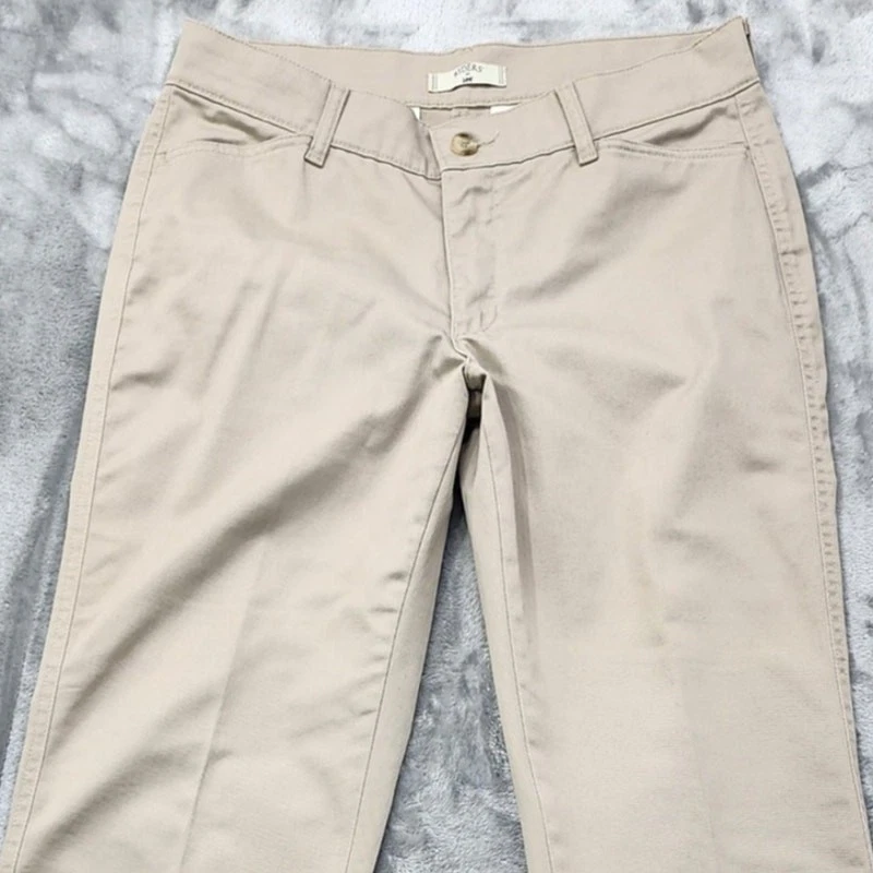 Pantalones Lee Riders para mujer 12L LARGOS color caqui tiro medio pierna ancha algodón elástico Foto 2 de 4