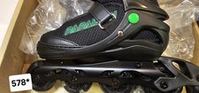PAPAISON Adjustable Inline Skates for Kids BLACK AND Green 