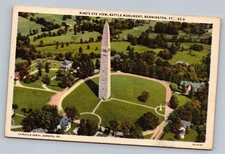 c1930 Bird's Eye Battle Monument Bennington Vermont VT Vintage Postcard